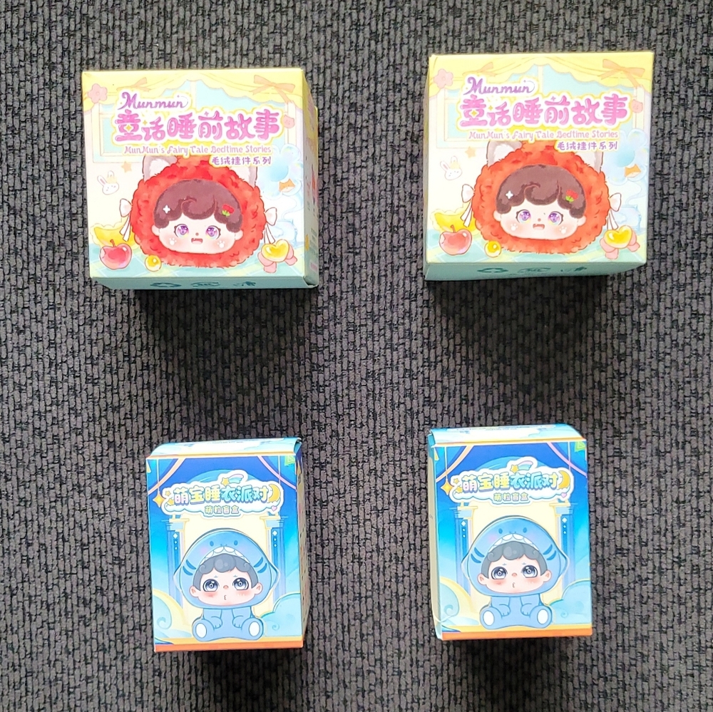 NIB Bundle of 4 Blindbox ! 2 MunMun Fairytale Bedtime &  2 Cute Baby Pajama Bits